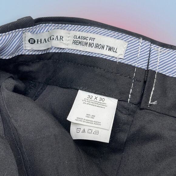 HAGGAR Men’s 32 x 30 Black Premium No Iron Pant - Picture 5 of 5